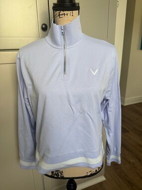 Callaway Light Blue/purple Quarter-Zip Women's crop golf sweatshirt